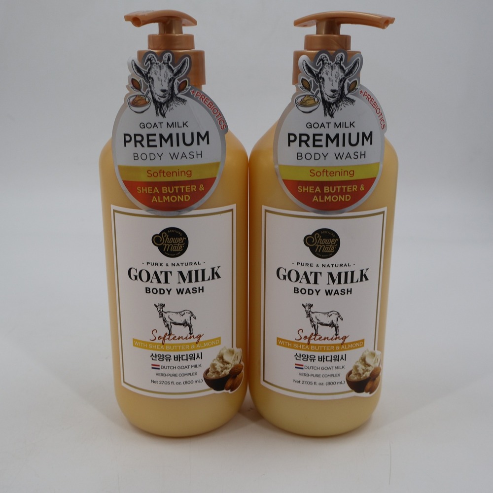 Shower Mate Goat Milk Body Wash 2 Pack 27.05oz Shea Butter & Almond Softening